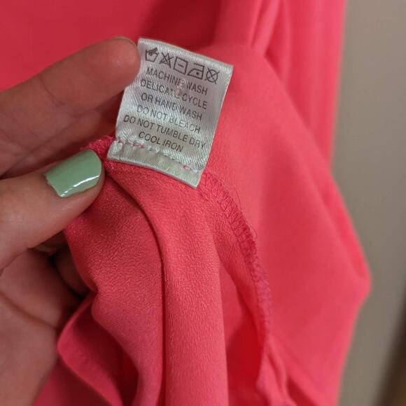 Crosby by Mollie Burch Hot Pink Long Sleeve Blouse Size Small - Picture 5 of 7